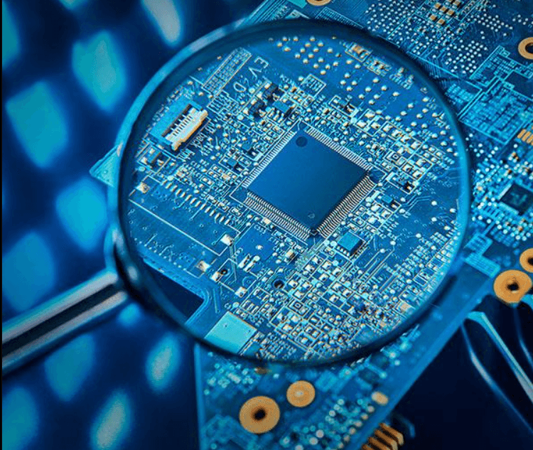 Close-up of electronic integrated circuits illustrating hard-to-find component sourcing